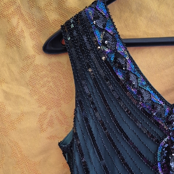 Elegant Black and Purple Beaded Dress - Picture 7 of 16